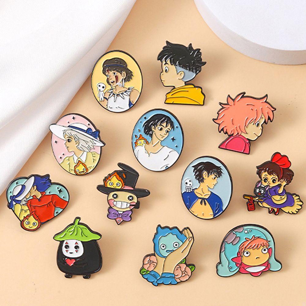 Mxbeauty Lapel Pin Perhiasan Ponyo Cosplay Jaket Pin Ransel Pakaian Dekorasi Decor Badge Lencana Pin Anime Badge