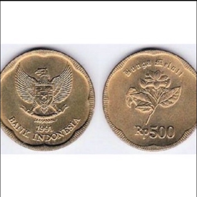 Uang koin 500 tahun 1991 gambar melati