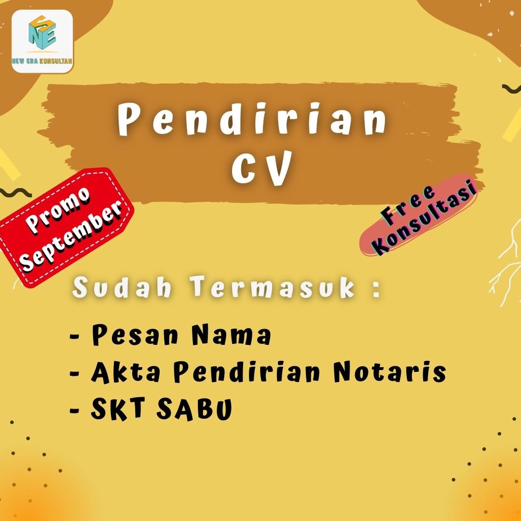 

PROMO SEPTEMBER PENDIRIAN CV BASIC