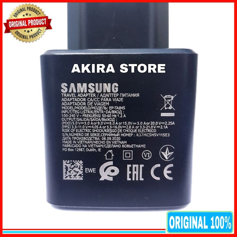 Charger Samsung Galaxy Z Flip 3 ORIGINAL 100% Super Fast Charging Type C 45 Watt