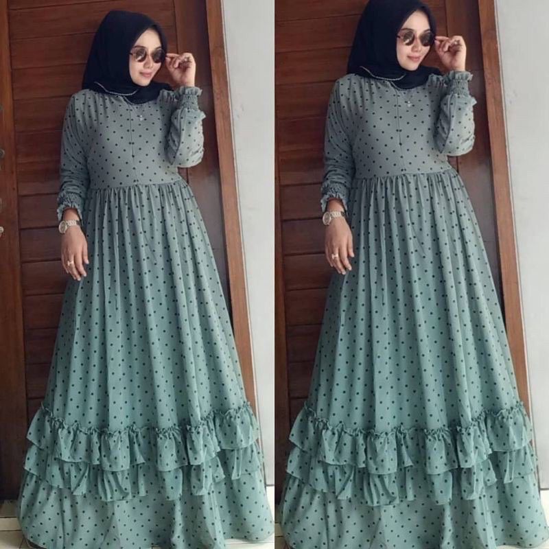 Gamis ceruty babydoll full furing // andara maxy // dulaby maxi // nana dress //realpict maxy