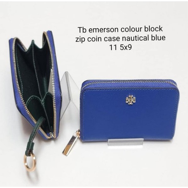 Dompet TB Emerson zip coin case nautical blue sz 11.5x9cm