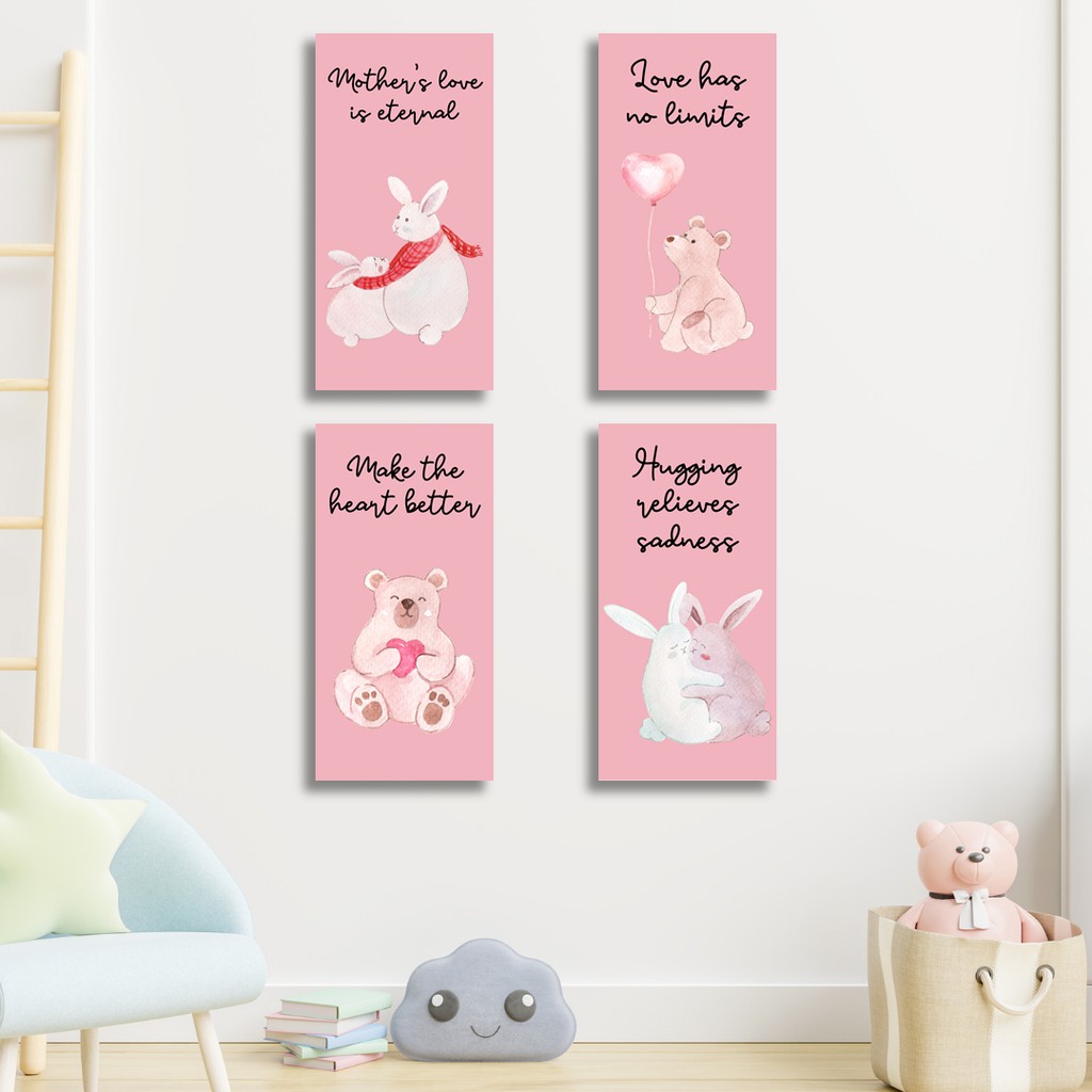 HIASAN DINDING DEKORASI RUMAH BONEKA LUCU CUTE PINK QUOTE