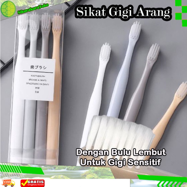 (SKR) Sikat Gigi Arang Putih Eco Friendly Travel Tooth Brush Kepala Kecil Bulu Lembut Sensitif Sensitive