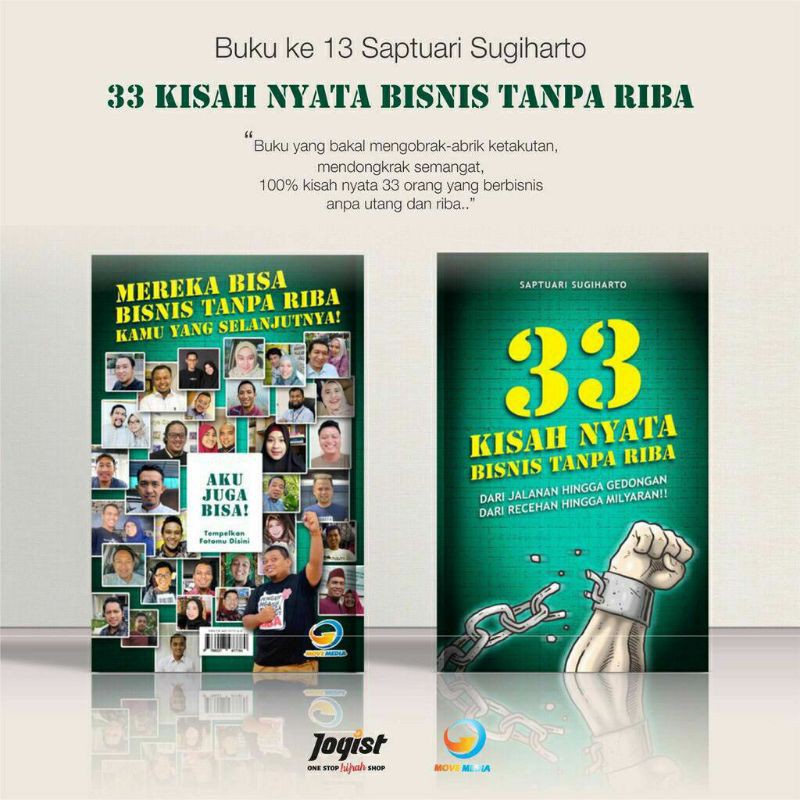 [MTR] Buku ke-13 Saptuari Sugiharto "33 Kisah Nyata Bisnis TANPA RIBA" BEST SELLER
