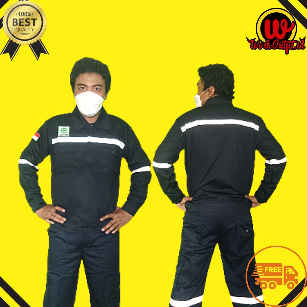 Baju Safety | Kemeja Atasan Wearpack Lengan Panjang Full Navy