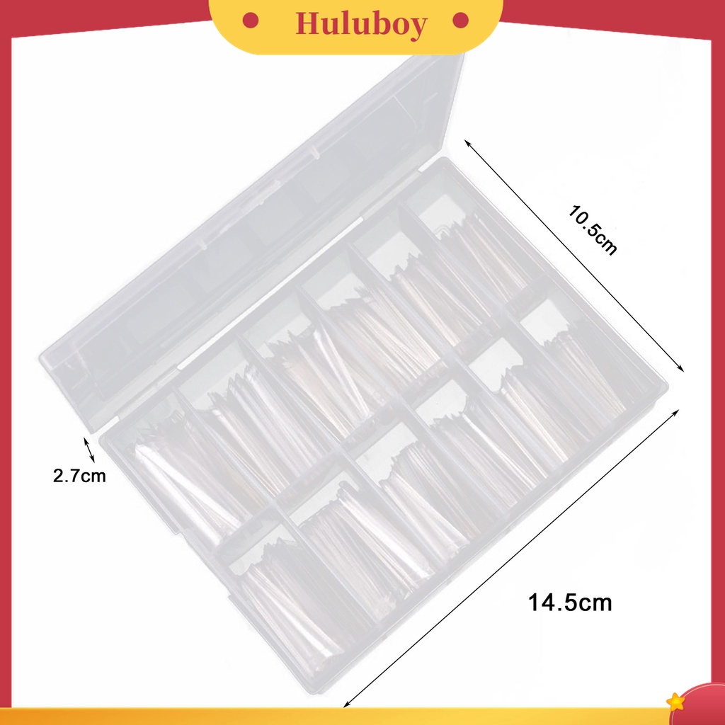 Huluboy Huluboy♡ 240pcs / Box Kuku Palsu Model French Flat Head Panjang Untuk Wanita