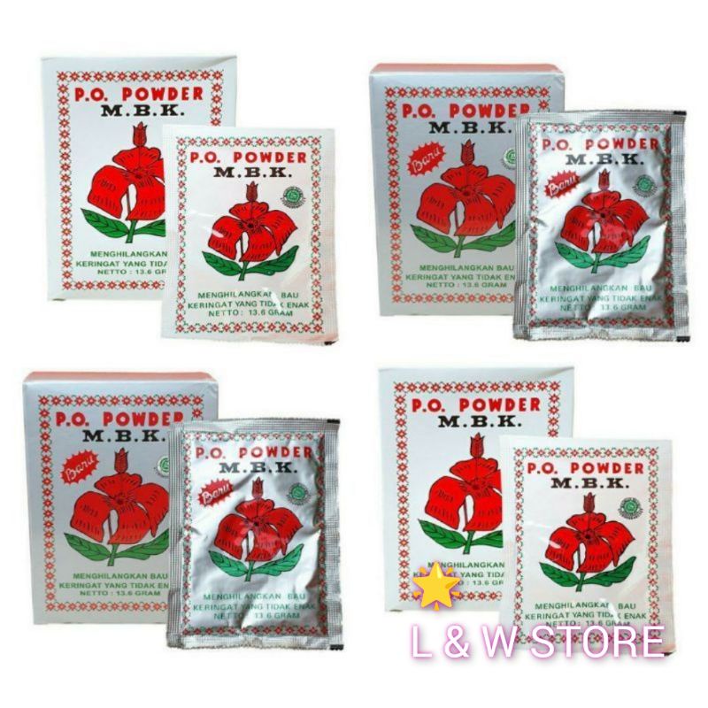 MBK Powder Sachet Putih Dan Silver Untuk Bau Badan 13,6gr/Harga 1 Box 12 Sachet