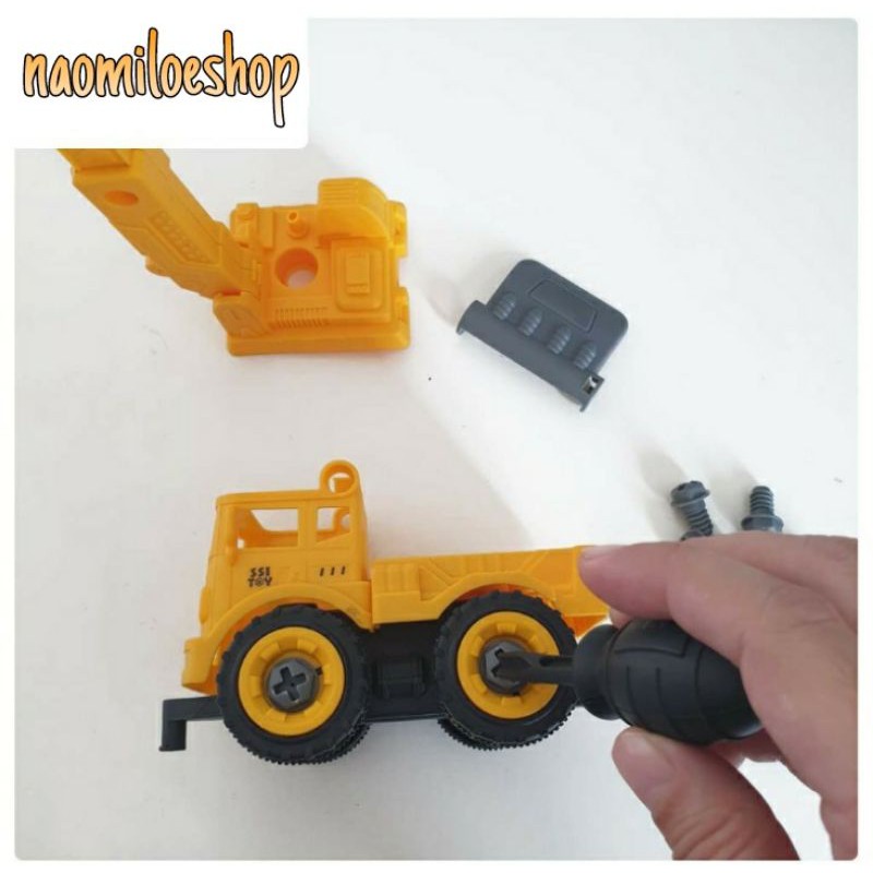 bongkar pasang Mainan Anak DIY Assemble Truck Car Mobil Truk Rakit Konstruksi merangkai truk-1