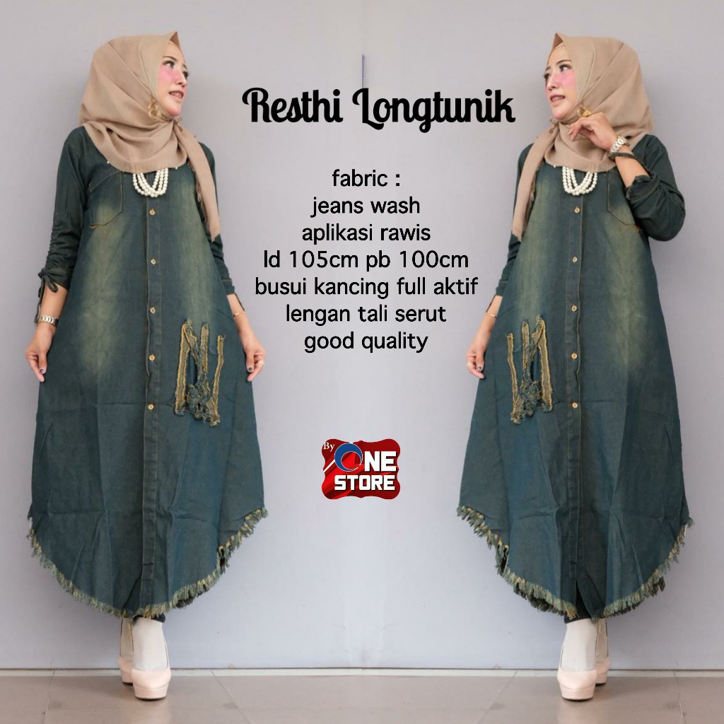 RESTHI LONG TUNIK VINI RAWIS JEANS GBM