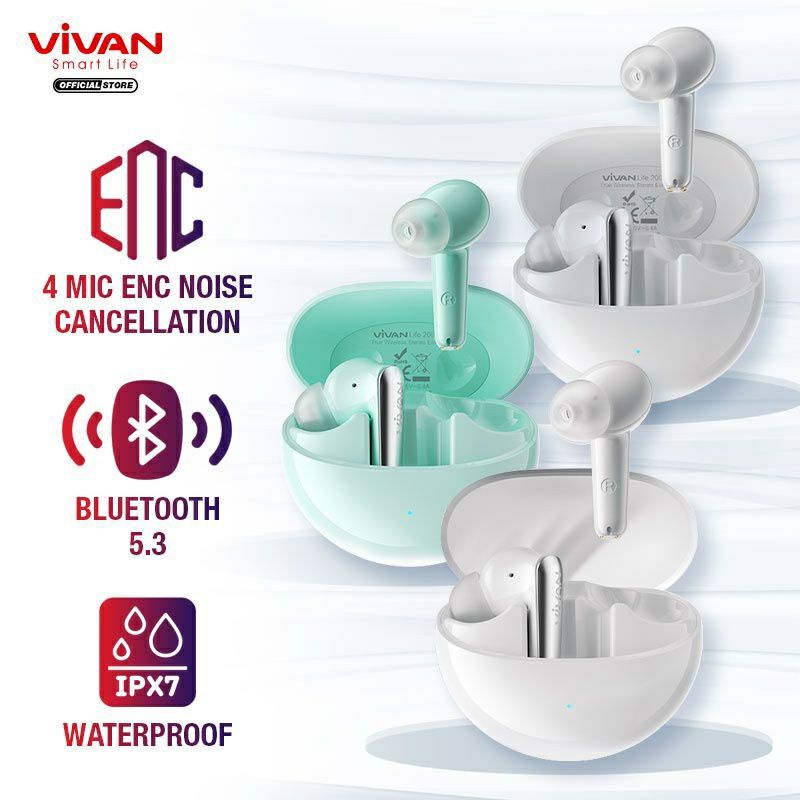 Headset Bluetooth Vivaa Life 200NC TWS Earphone Wireless 5.3 Original