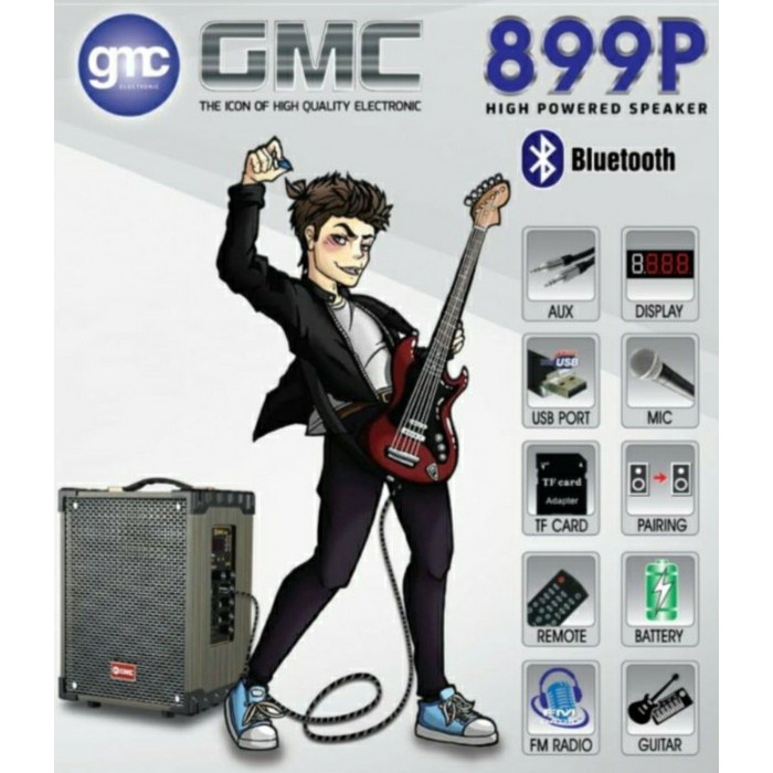 Speaker Portable GMC 899P Bluetooth Karaoke 2 Mic Wireless High Power-1