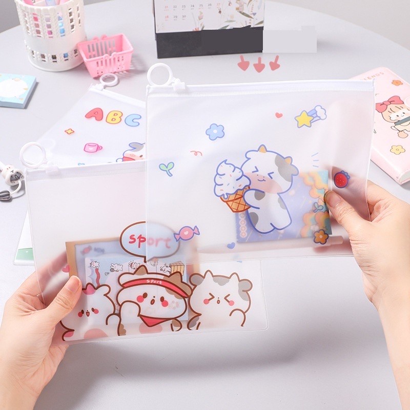 

Pouch Zipper Organizer Multifungsi Cow Cute Ukuran A5