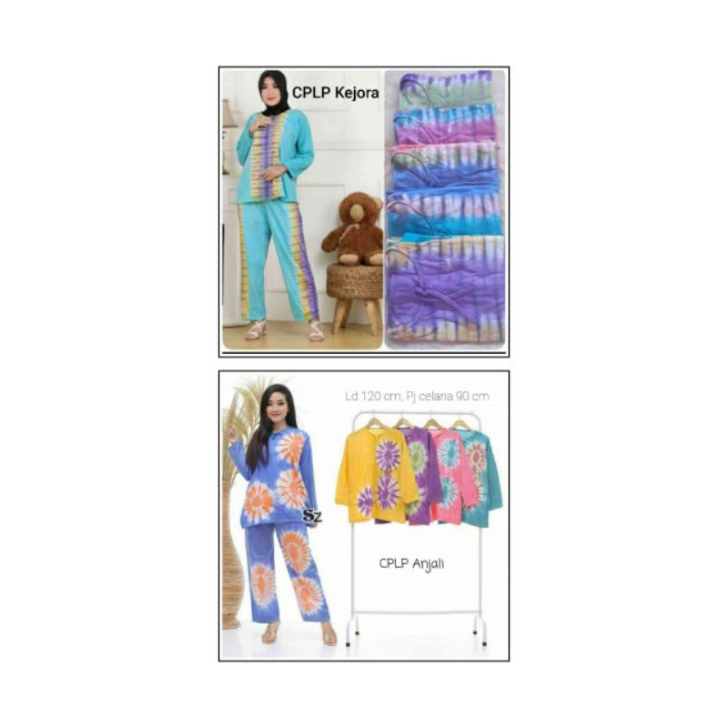 SETELAN CELAN BAJU TIDUR WANITA JUMBO LD 120