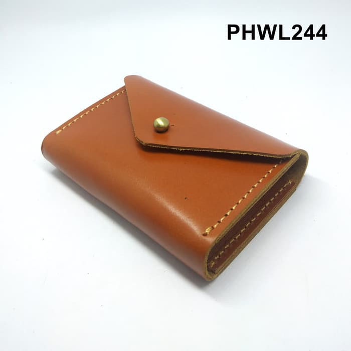 dompet kartu muat banyak model amplop simpel warna tan - PHWL244