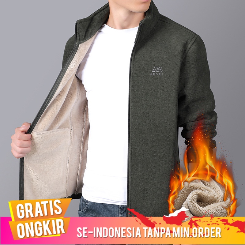 Jaket Pria Pria Bulu Polar Bulu Empuk Empuk Jaket Cargan Pria Fleece Sweter Tebal Sweater Pria Hits
