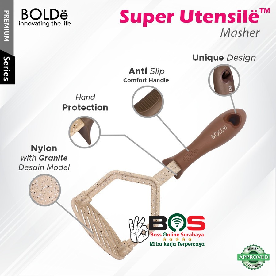 Potato Masher Bolde Super Utensile Granite untuk Menumbuk Mencacah Kentang