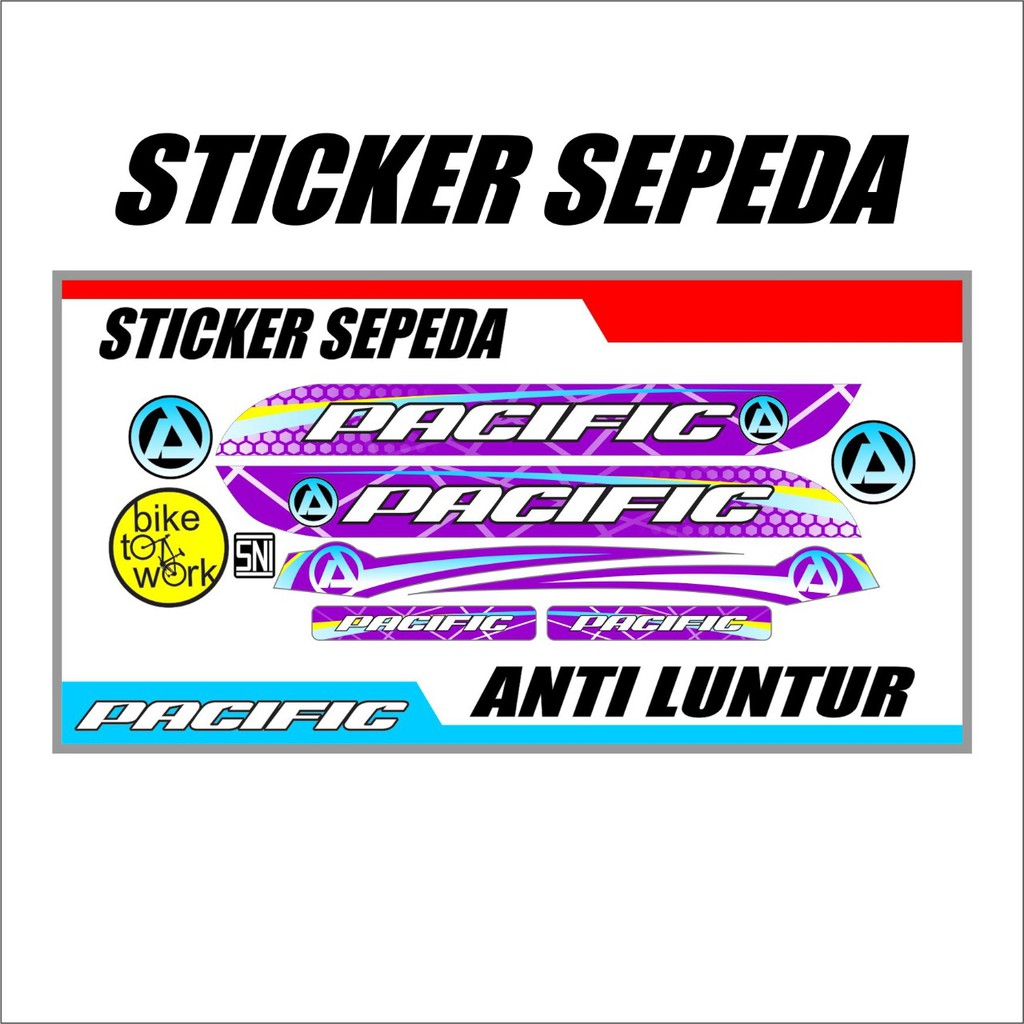 STICKER SEPEDA PACIFIC UNGU