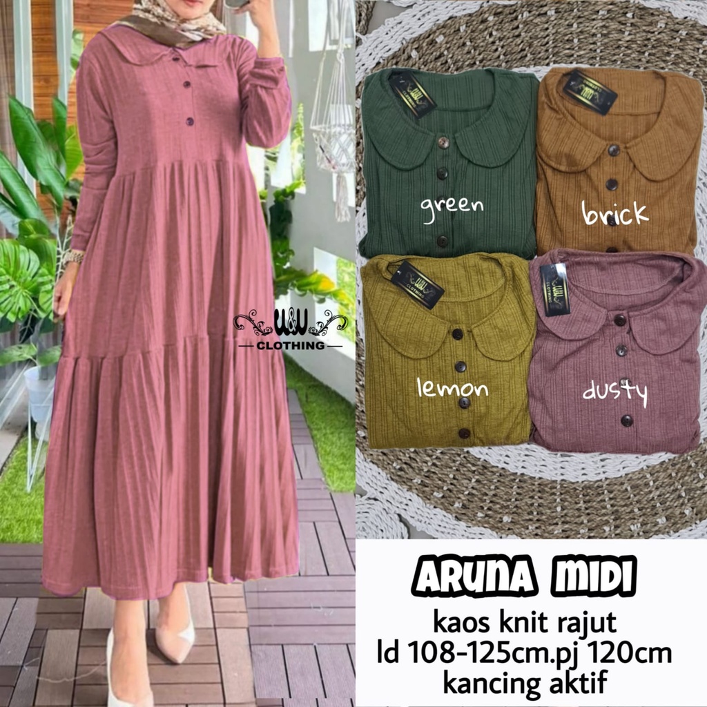 Baju Gamis Midi Pesta Big Size Muslim Polos Wanita Busui Harian Tebal Lembut Kekinian Terbaru 2022 K