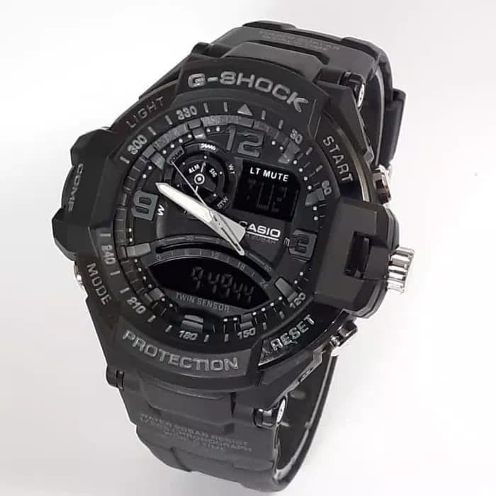 Jam Tangan Gshock GA1000 Water Resist Renang - Hitam lis Abu