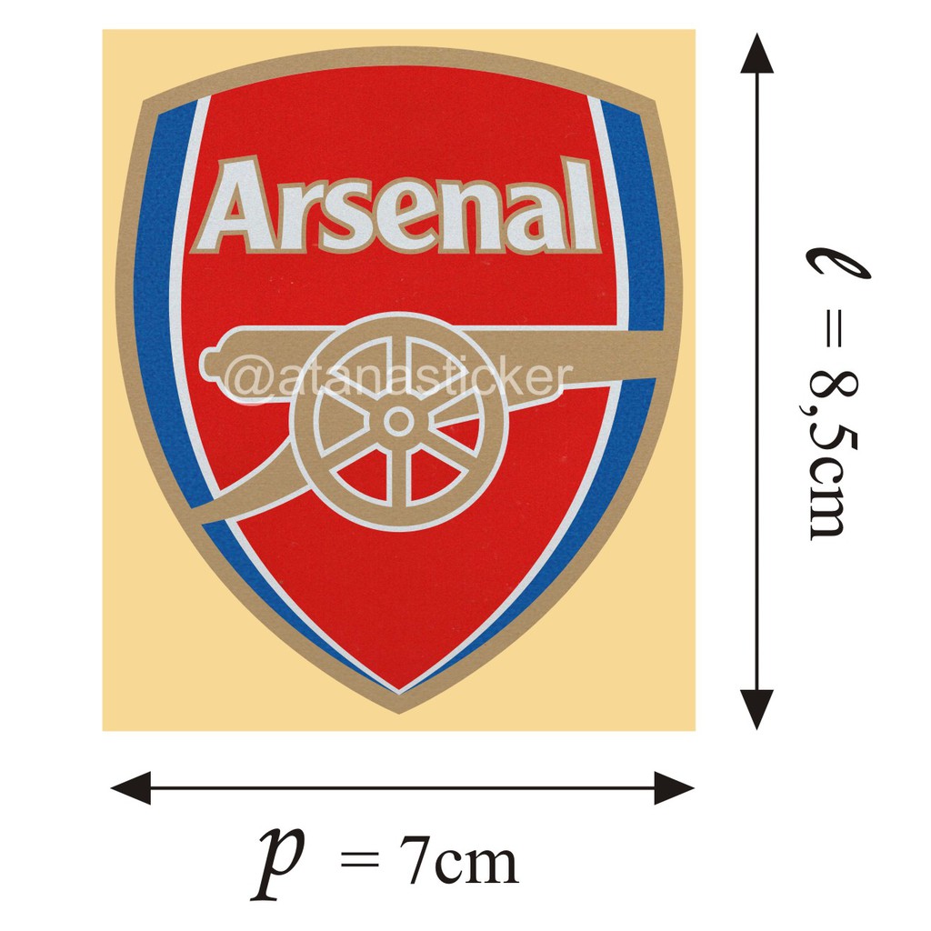Sticker Cutting Logo Arsenal FC 7x8,5cm