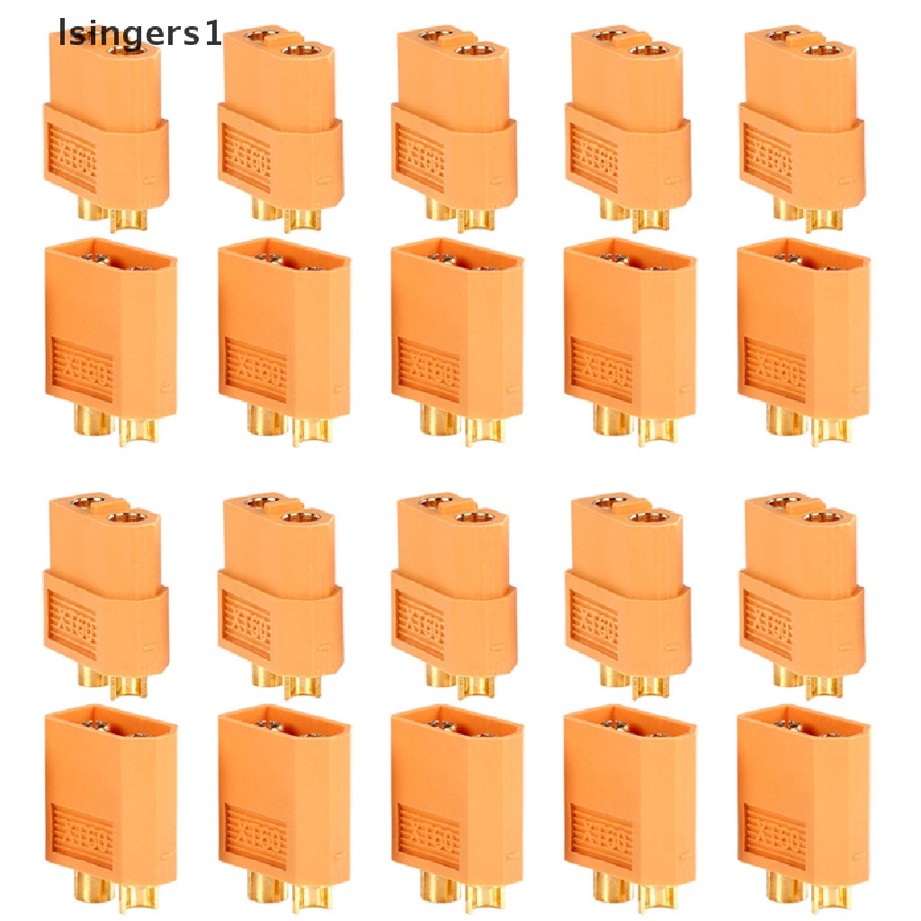 (lsingers1) 1 / 5 / 10 Pasang Konektor Plug XT60 Male Female Untuk Baterai Lipo RC