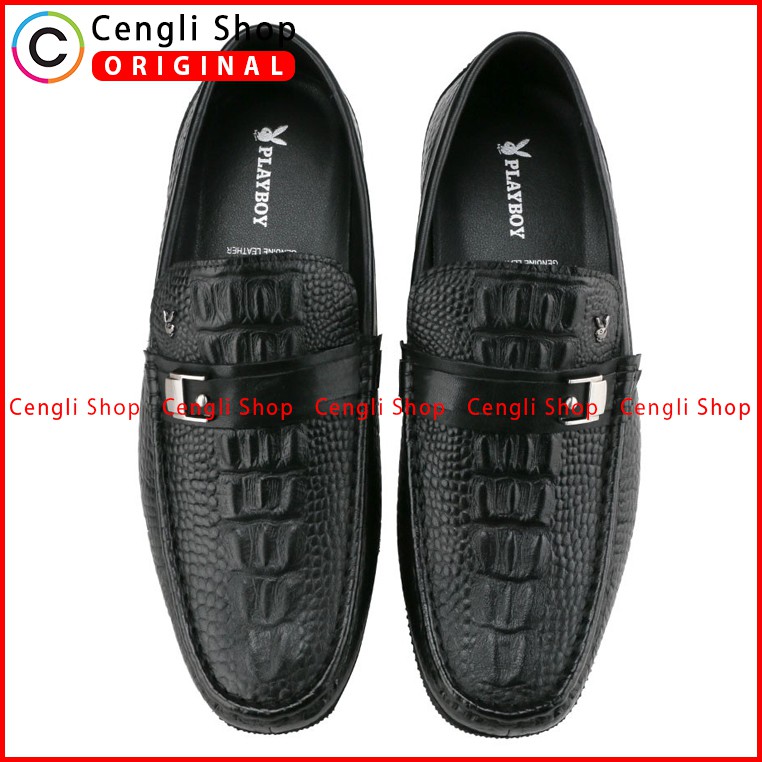 SEPATU KULIT PLAYBOY PRIA ORIGINAL TERBARU PANSUS LOAFER CASUAL FORMAL COKLAT PLG3