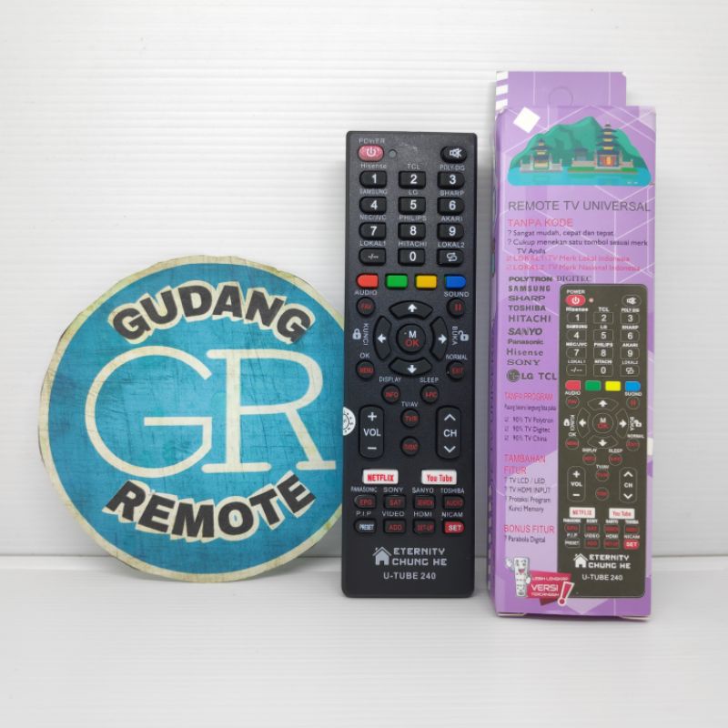 Remote remot TV LCD LED multi universal chunghe U tube 240