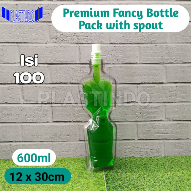 ISI 100PCS FANCY PACK 600ML BOTOL PLASTIK FLEXIBEL KEMASAN MINUMAN JUS CAIR KPACK