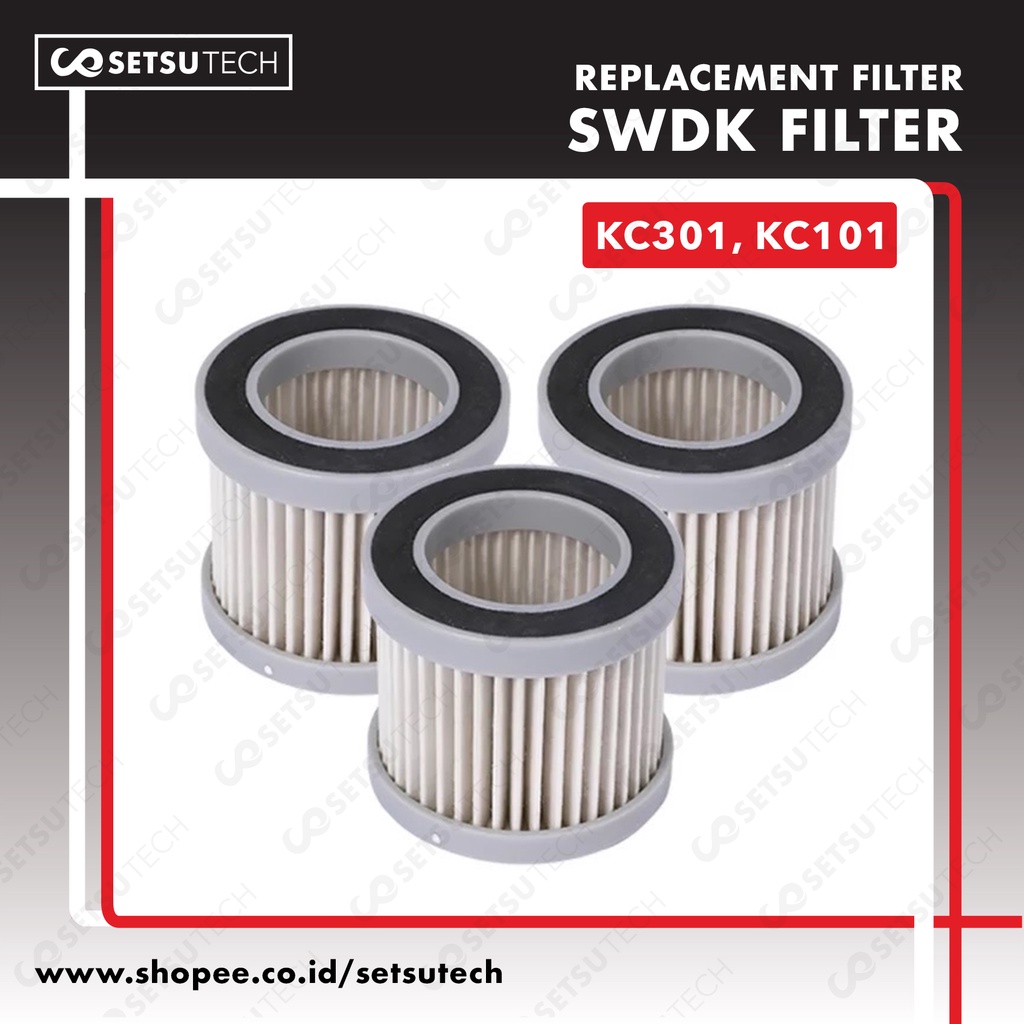 SWDK Filter KC301 KC101 Vacuum Cleaner Refill Pack Replacement