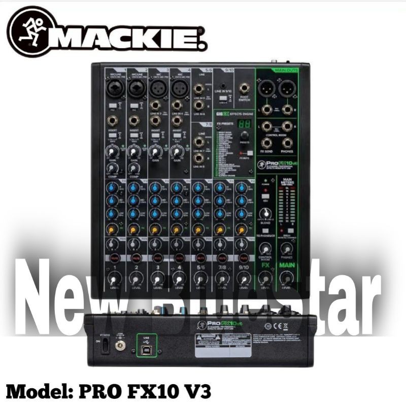 Mixer Audio Mackie PRO FX10 V3 Original PROFX10V3 - 10 Channel