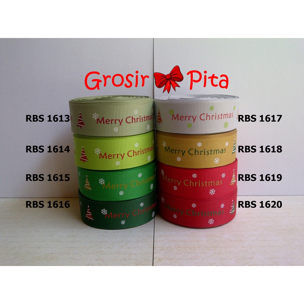 

(25 yard) Pita Grosgrain Motif Natal RBS 1613,1614,1615,1616,1617,1618,1619,1620 | Pita Christmas | Toko Bahan Craft | Grosir Pita