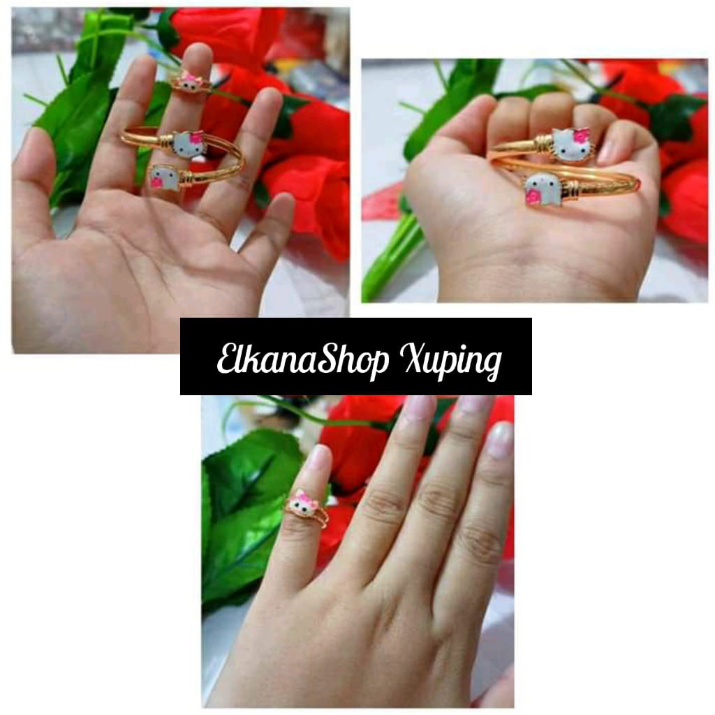 Gelang anak benggel free cincin cat TITANIUM