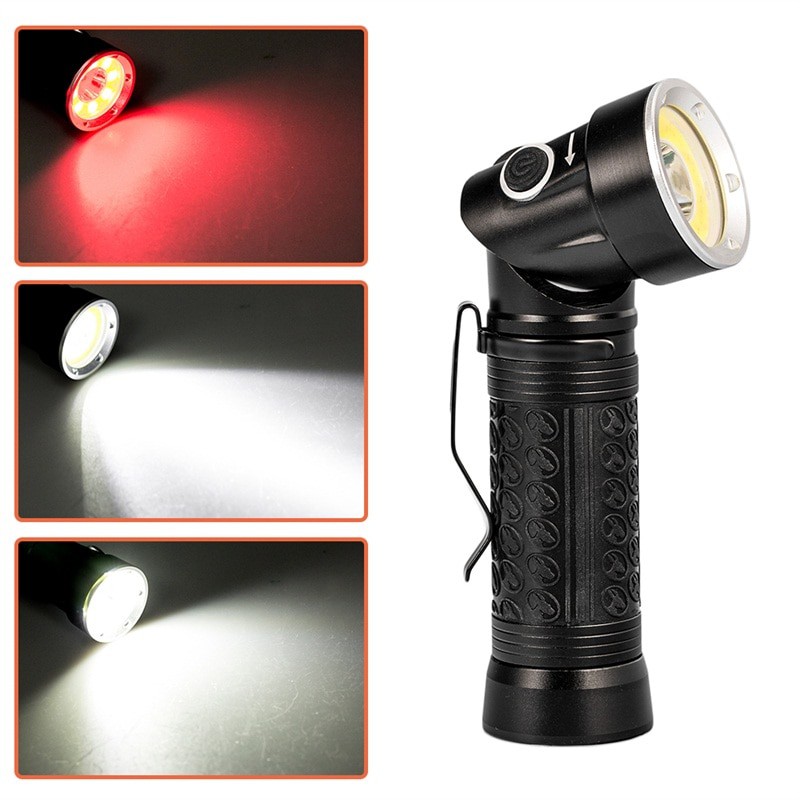 Pocketman Senter LED Rotatable Head Magnetic Tail Cree T6+COB 6000 Lumens - 3188 - Black