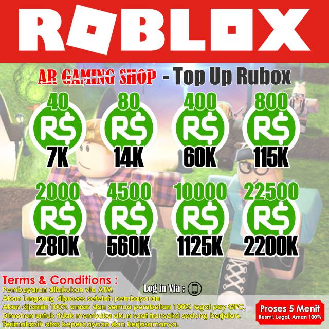 Promo Top Up Rubox Murah Legal Only Harga Merakyat Shopee Indonesia - top up roblox