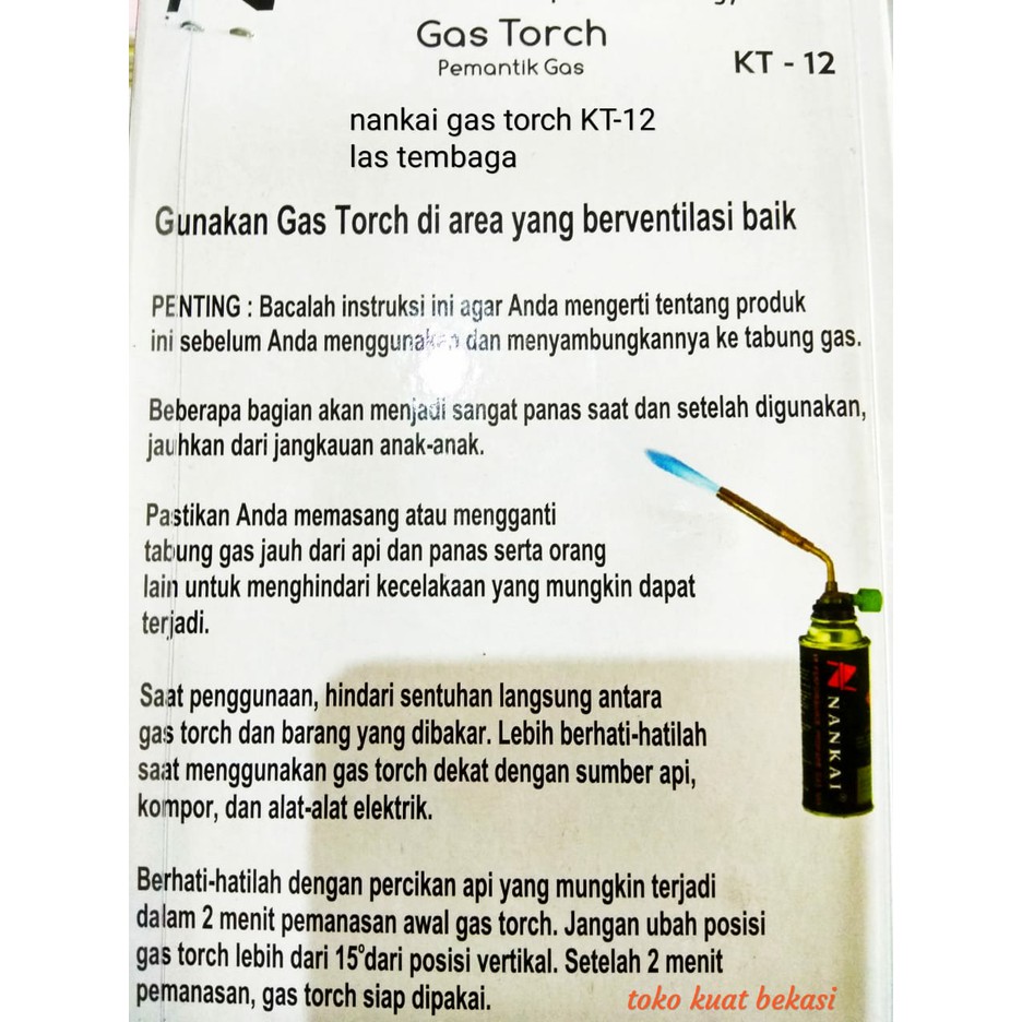 Kepala Korek Tabung Gas NANKAI KT-12 / Las Tembaga + flux + copper