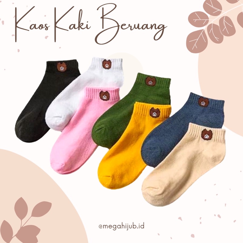 KAOS KAKI PENDEK / KAOS KAKI WANITA MOTIF BERUANG