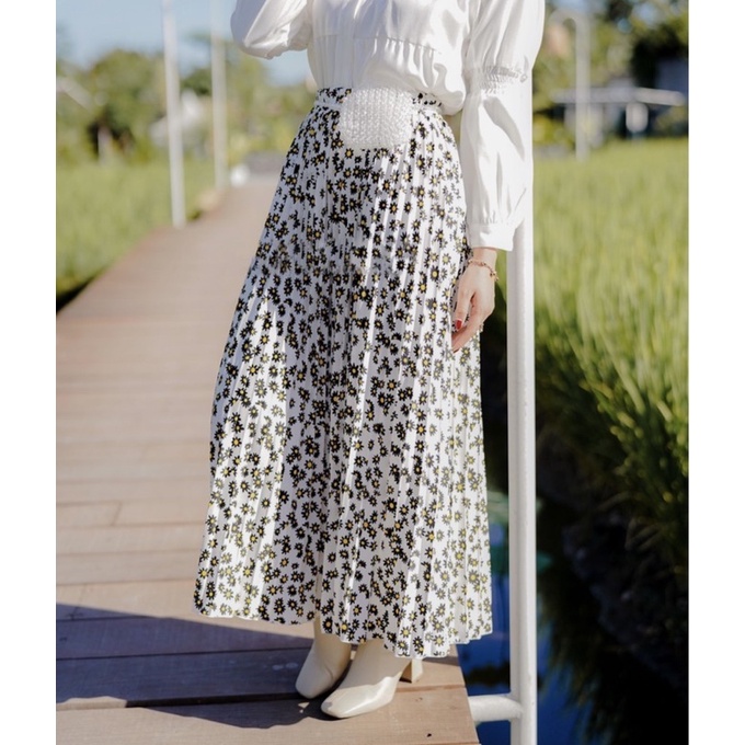 Rok Plisket Bunga-bunga / Plisket Daisy