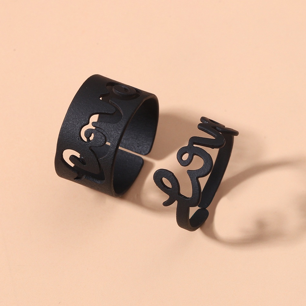 2pcs / Set Cincin Model Terbuka Desain Bintang / Bulan / Dinosaurus / Ular Gaya Vintage / Gothic Adjustable Untuk Wanita