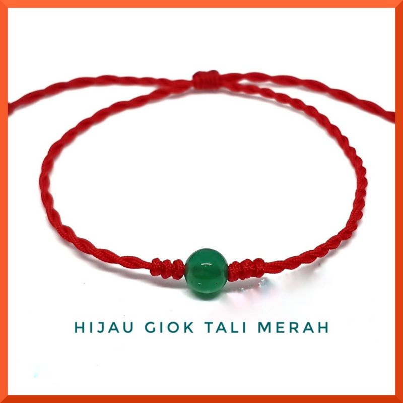 Gelang Batu Hijau Giok Tali Handmade Etnik Untuk Pria Wanita Couple