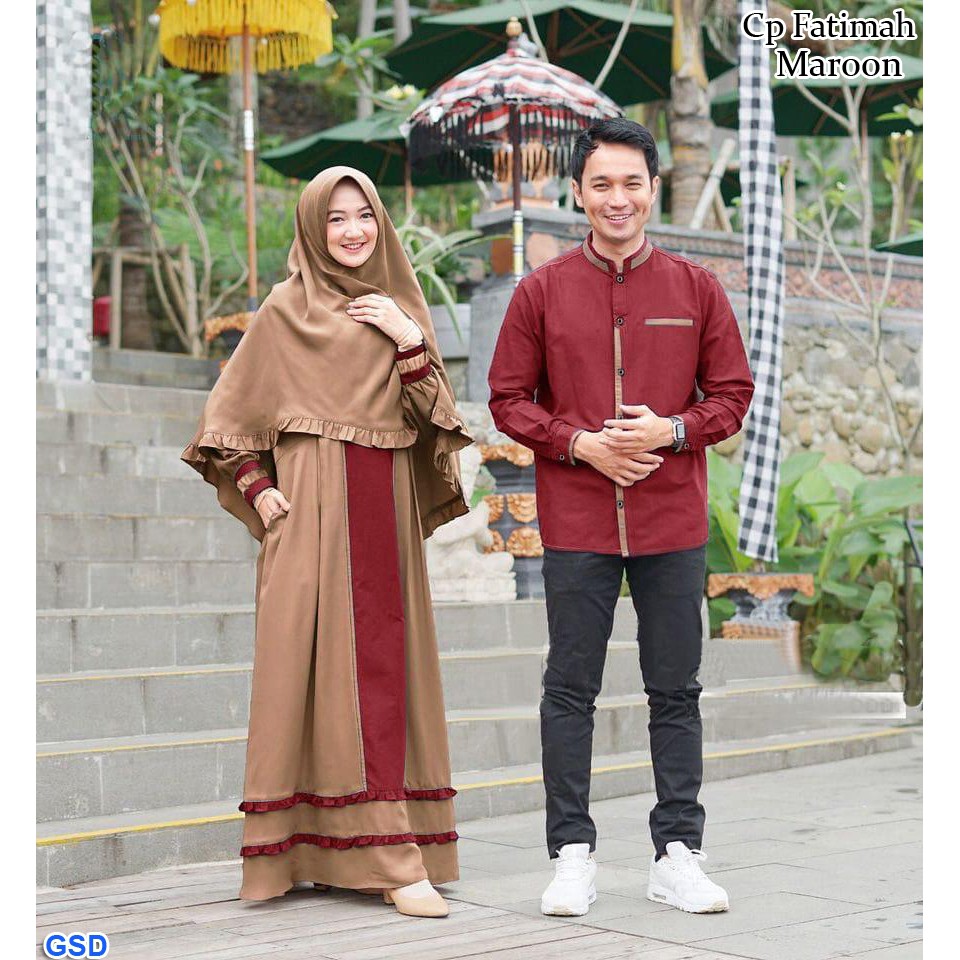 Cp Fatimah/Sarimbit Couple Keluarga/Baju Muslim Pasangan Berikut Hijab/Gamis Modern/Ayah Ibu