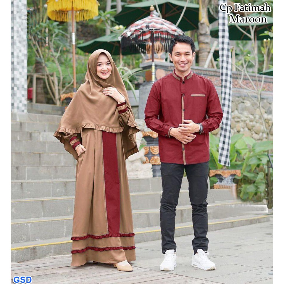 Cp Fatimah/Promo Baju Muslim Couple Berikut Hijab Murah/Gamis Couple/Baju Pasangan Sale!!!