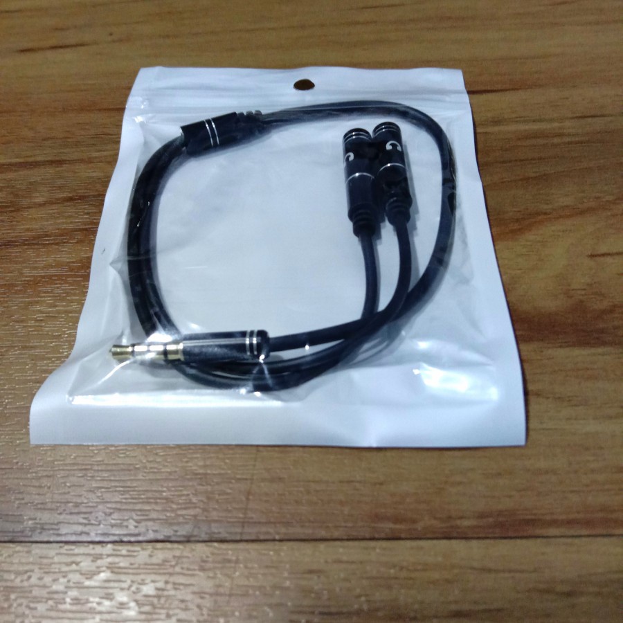 kabel audio 3.5 to 2F( hf + hf ) metal / kabel audio headset to headset