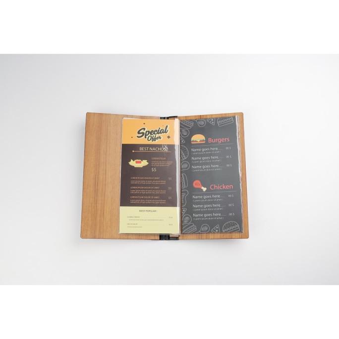 

MENU VINYL BUKU UNTUK RESTORAN MOTIF KAYU