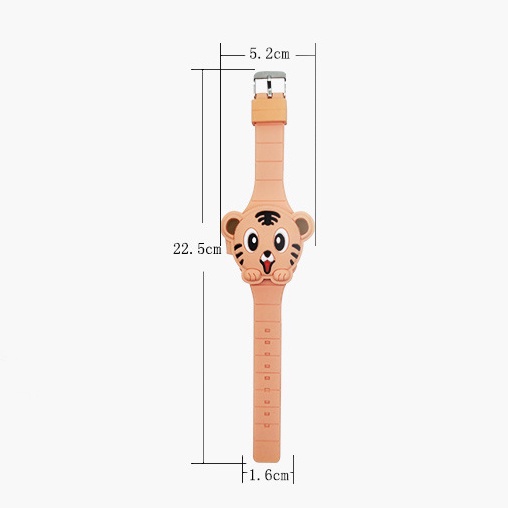 Jam Tangan Anak Desain Tiger Dengan Lampu LED Bahan Silikon