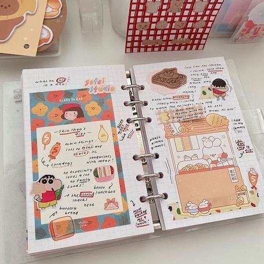 

Terlaris ST8PL Binder A5 A6 Cover Transparant 6 Lubang / Binder A5 A6 6 Rings Transparant Cover (TAN