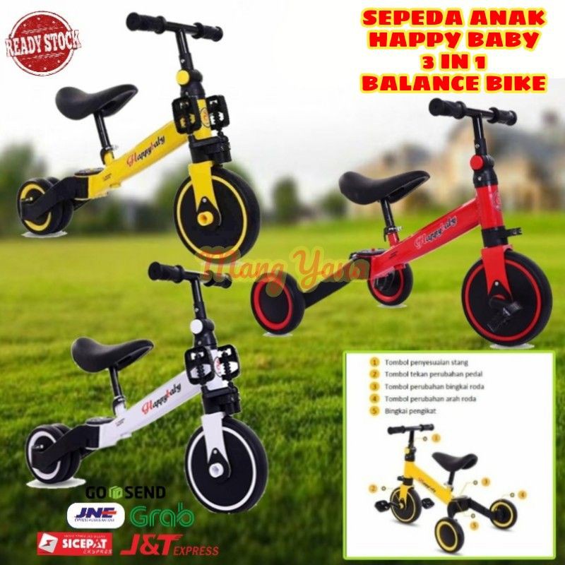 Happy Baby  Balance Bike Sepeda  Anak Roda 3 Tiga Sepeda  