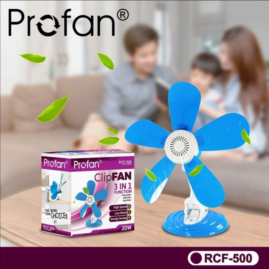 Kipas Jepit Profan 3 In 1 Mini Fan Kipas Angin Portable 20w Clipfan Rcf 500