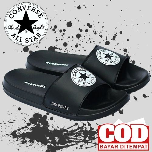 sandal slipper / sandal karet anti air / sandal kokop motif converse / sandal slip on pria distro te