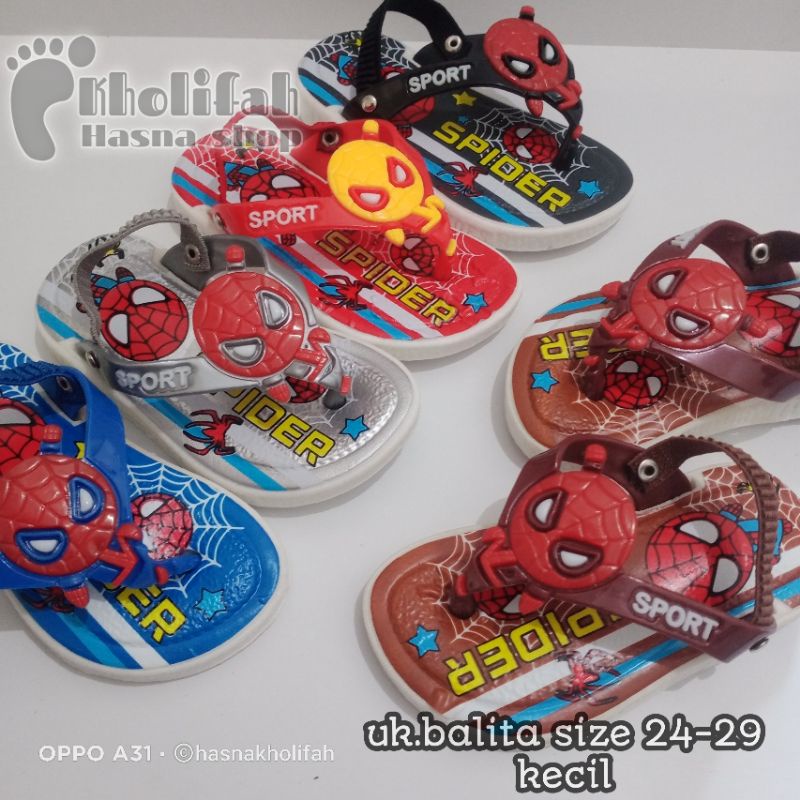 sandal bayi bunyi cit-cit karakter Spiderman/Doraemon lucu murah